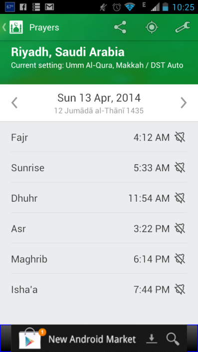 Muslim Pro Prayer Times app