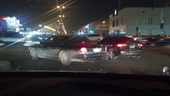 Riyadh intersection at night