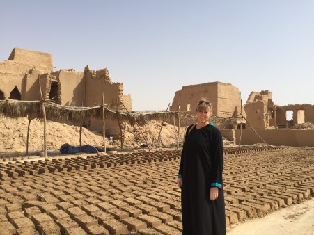 New mud bricks drying in the sun, Saudi Arabia
