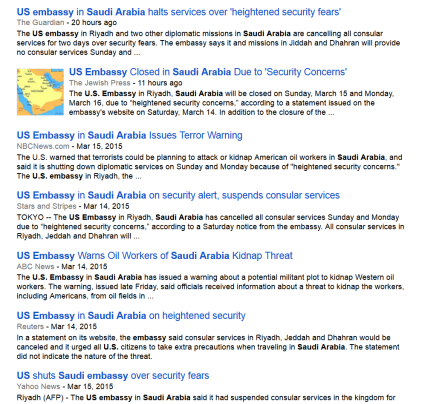 Saudi Arabia Google News results