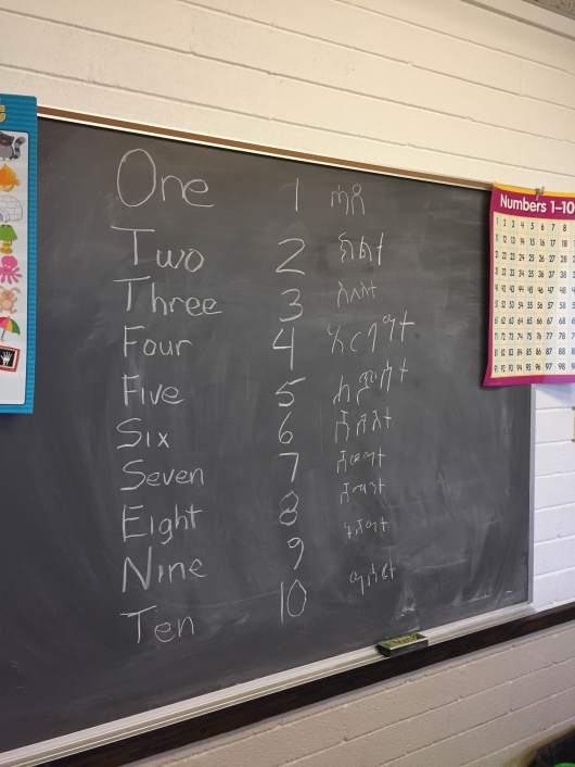 Counting in English and Tigrinya